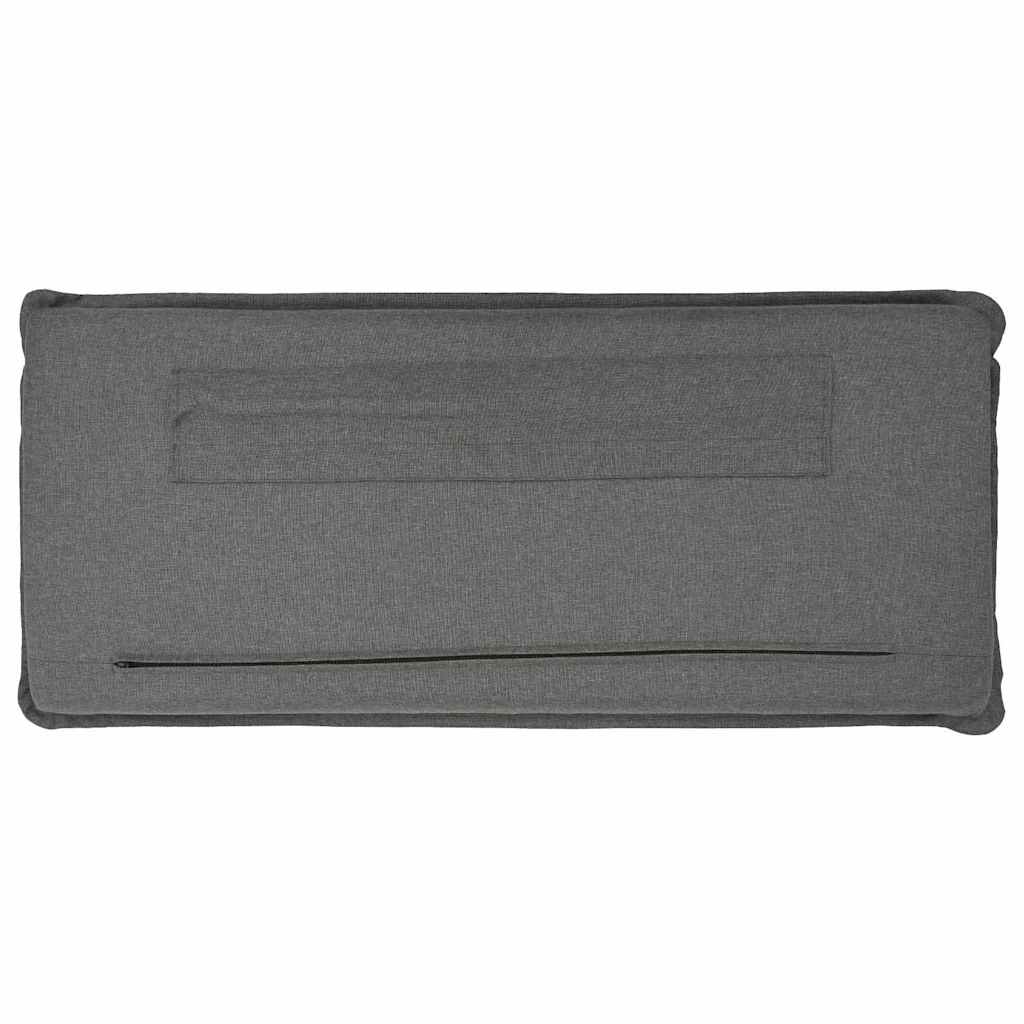 Testiera imbottita Bianco e grigio chiaro 120 cm Pino massello