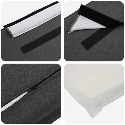 Testiera imbottita Grigio Naturale e Scuro 100 cm Pino massello