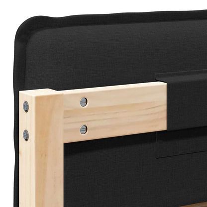 Testiera imbottita Naturale e Nero 100 cm Pino massello