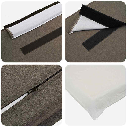 Testiera imbottita con testiera Grigio Naturale e Chiaro 100 cm