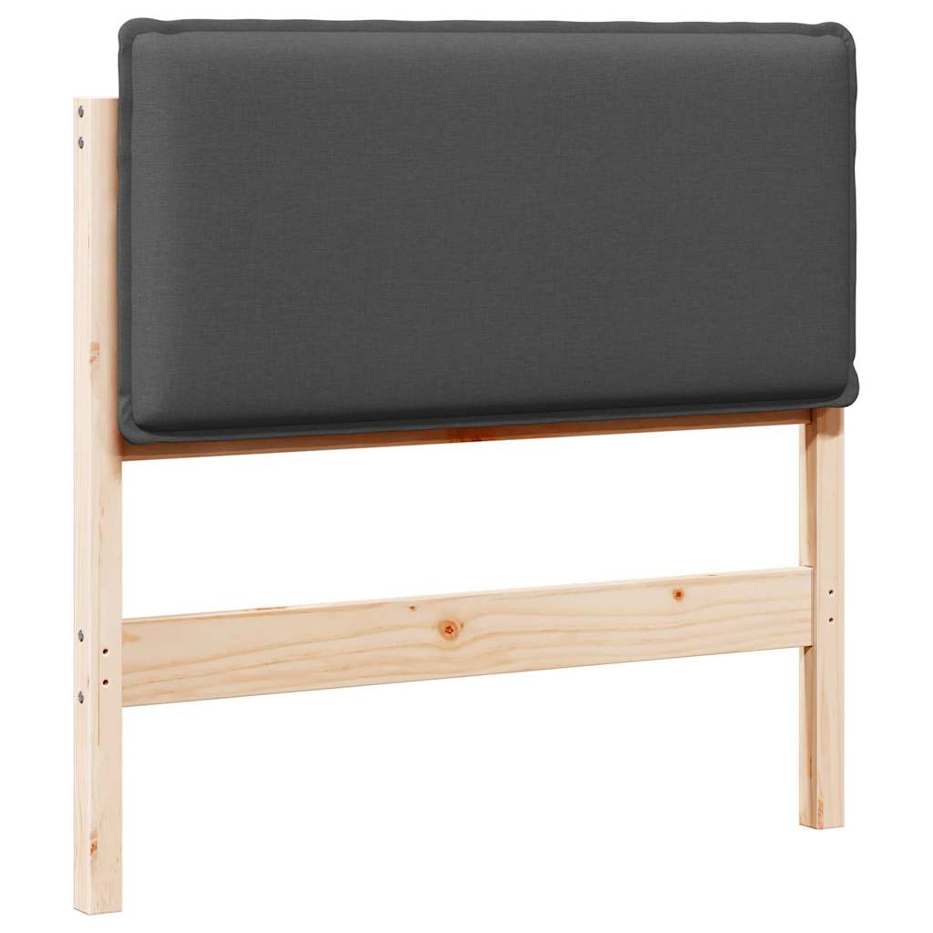 Testiera imbottita Grigio Naturale e Scuro 90 cm Pino massello