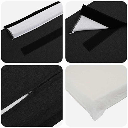 Testiera imbottita Naturale e Nero 90 cm Pino massello