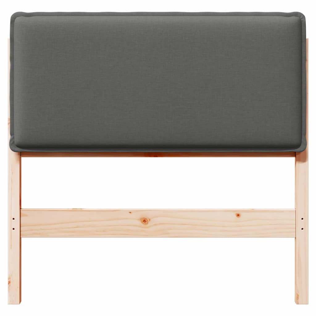 Testiera imbottita Grigio Naturale e Chiaro 80 cm Pino massello