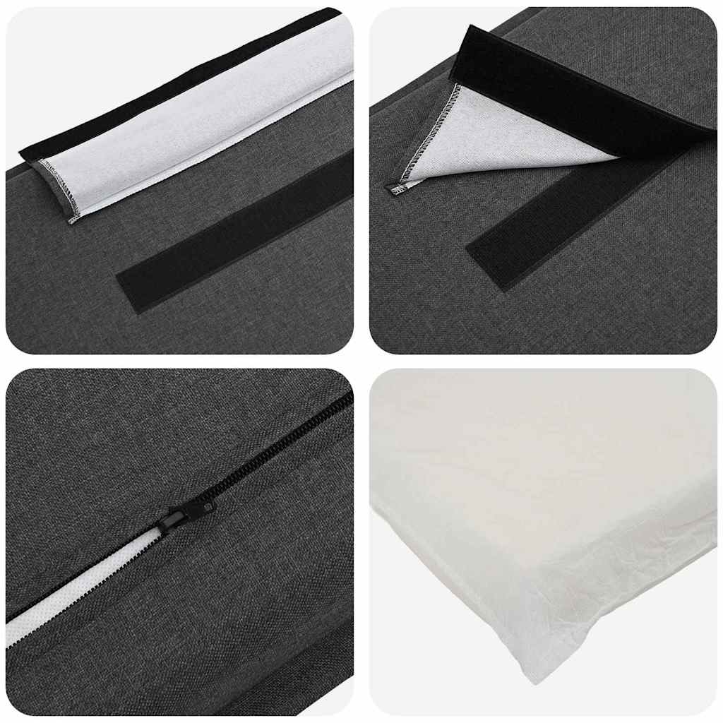 Testiera imbottita Grigio Naturale e Scuro 80 cm Pino massello