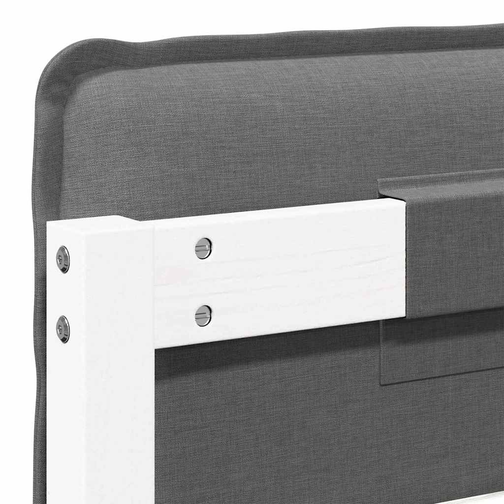Testiera imbottita Bianco e grigio chiaro 80 cm Pino massello | homemem39