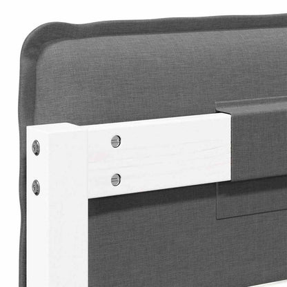 Testiera imbottita Bianco e grigio chiaro 80 cm Pino massello | homemem39