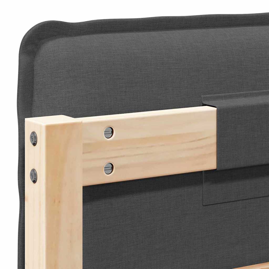 Testiera imbottita Grigio Naturale e Scuro 75 cm Pino massello