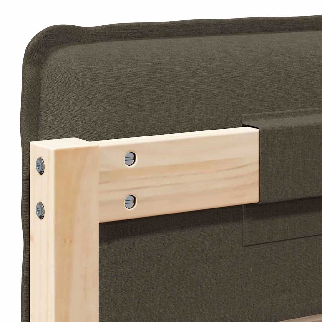 Testiera imbottita Grigio Naturale e Chiaro 75 cm Pino massello