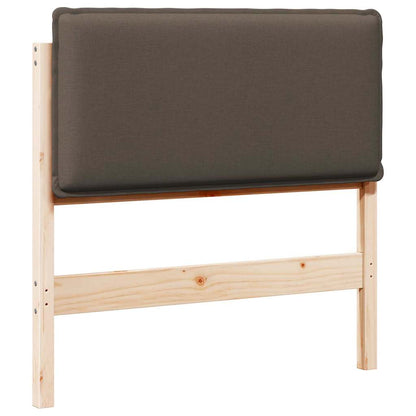 Testiera imbottita Grigio Naturale e Chiaro 75 cm Pino massello