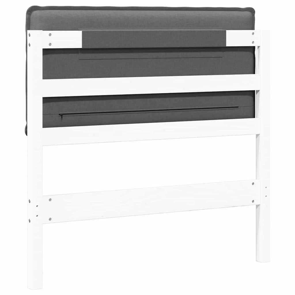 Testiera imbottita Bianco e grigio chiaro 75 cm Pino massello