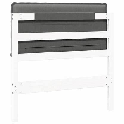 Testiera imbottita Bianco e grigio chiaro 75 cm Pino massello