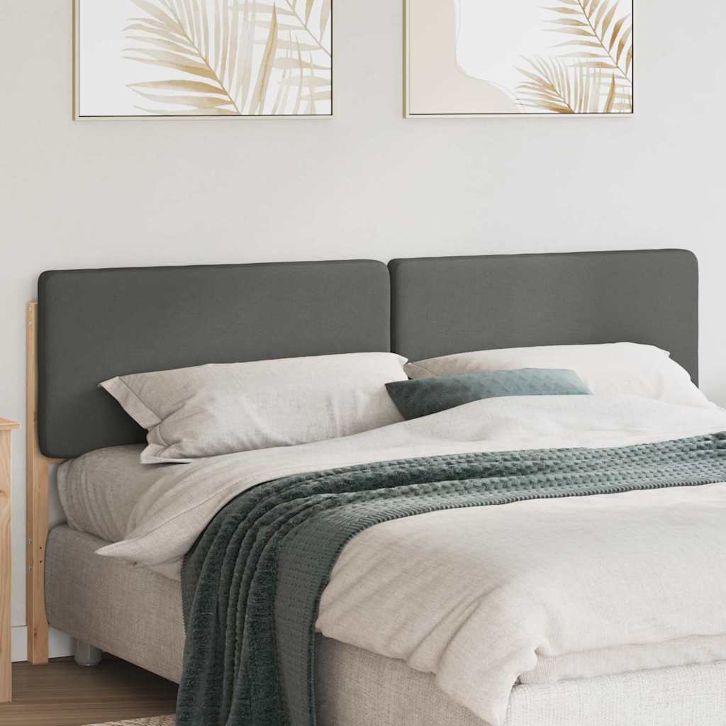 Testiera imbottita Marrone e Grigio Chiaro 200 cm Pino massello