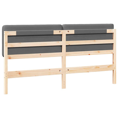 Testiera imbottita Marrone e Grigio Chiaro 200 cm Pino massello