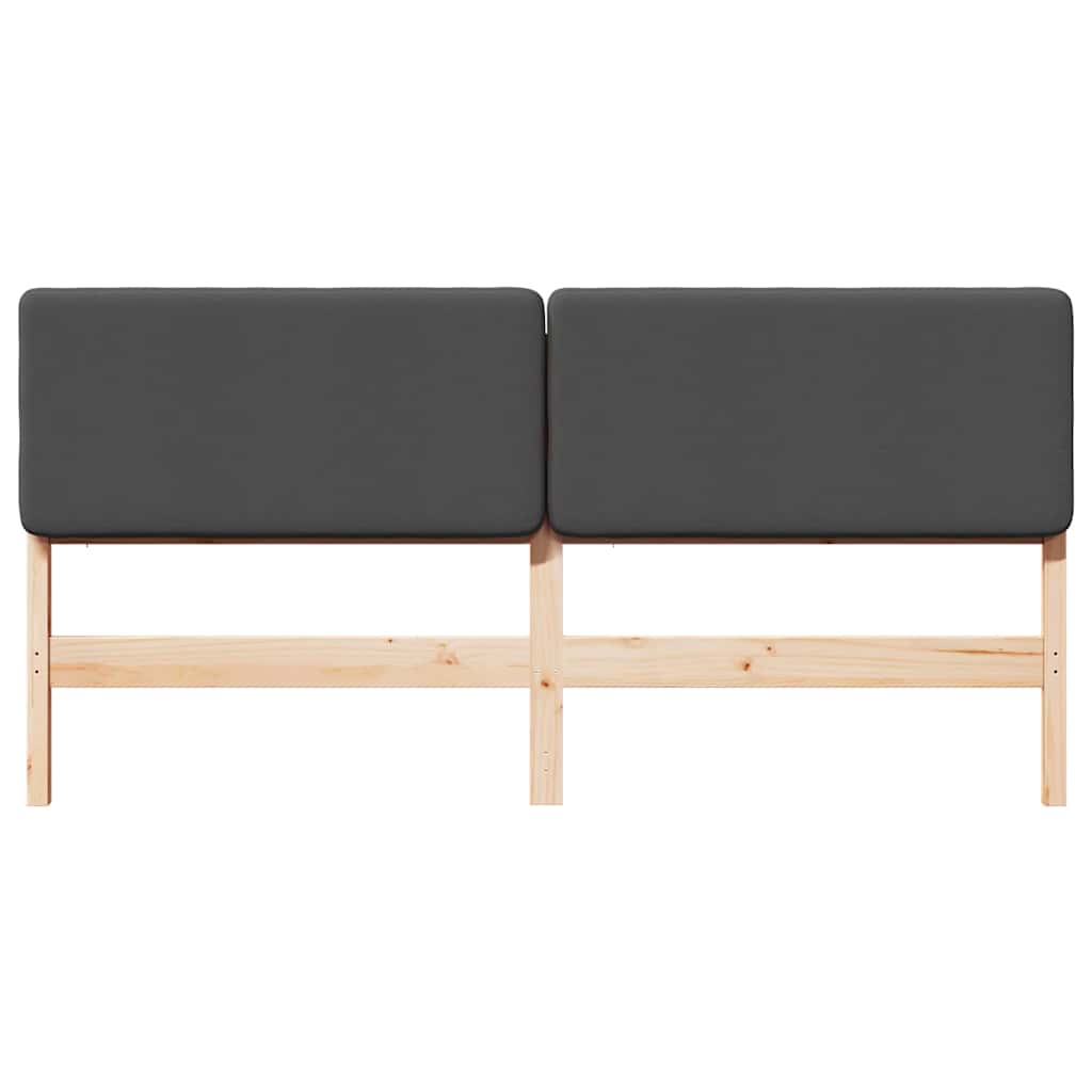 Testiera imbottita Marrone e grigio scuro 200 cm Pino massello