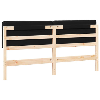 Testiera imbottita Marrone e Nero 200 cm Pino massello