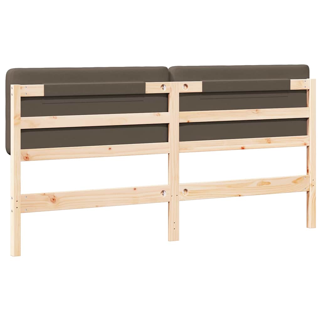 Testiera imbottita Marrone e taupe 200 cm Pino massello