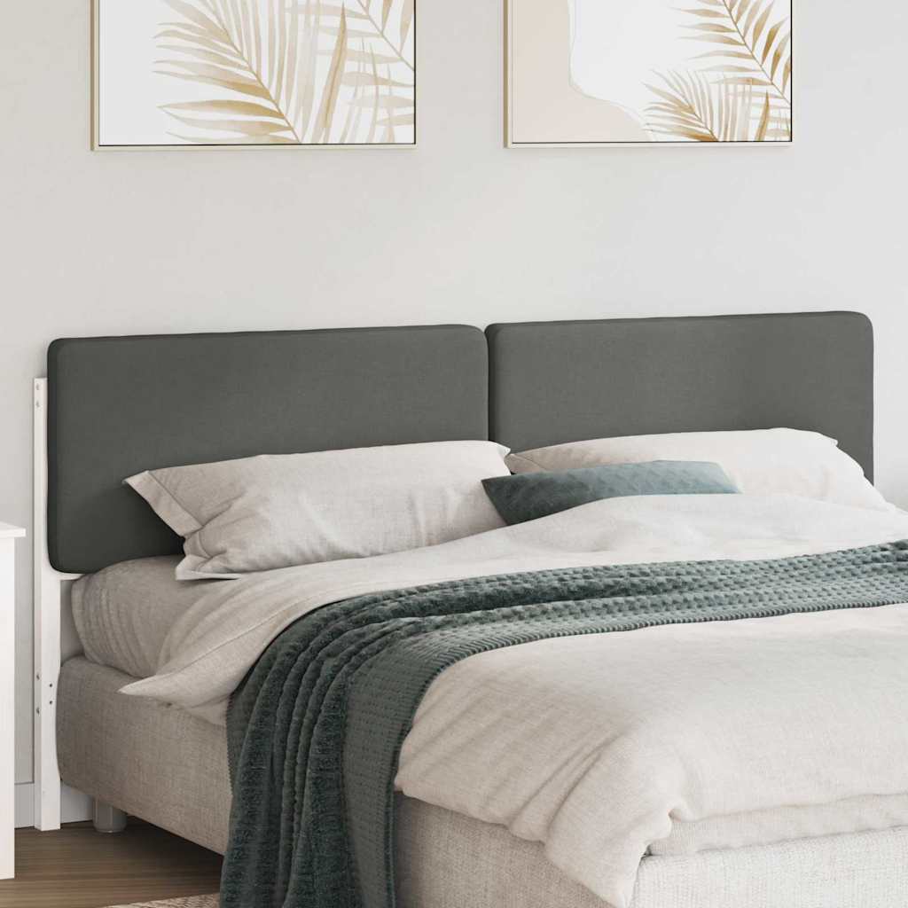 Testiera imbottita Bianco e grigio chiaro 200 cm Pino massello