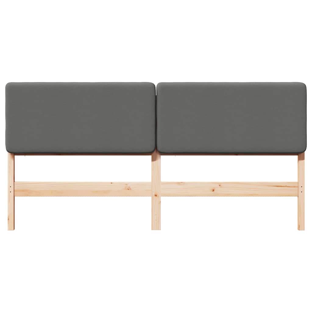 Testiera imbottita Marrone e Grigio Chiaro 180 cm Pino massello