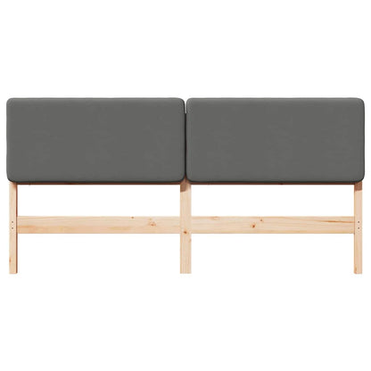 Testiera imbottita Marrone e Grigio Chiaro 180 cm Pino massello