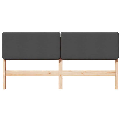 Testiera imbottita Marrone e grigio scuro 180 cm Pino massello