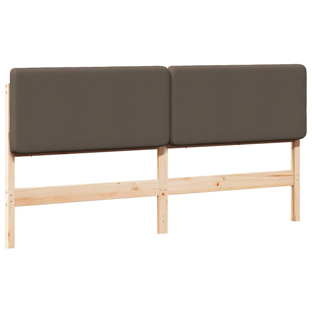 Testiera imbottita Marrone e taupe 180 cm Pino massello