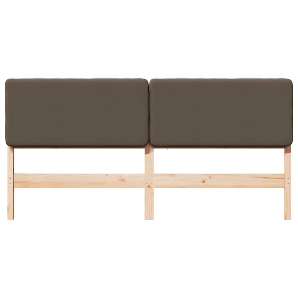 Testiera imbottita Marrone e taupe 180 cm Pino massello