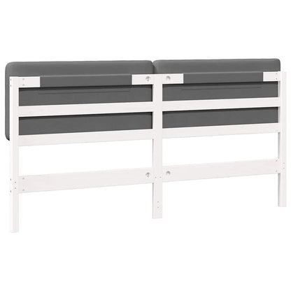 Testiera imbottita Bianco e grigio chiaro 180 cm Pino massello