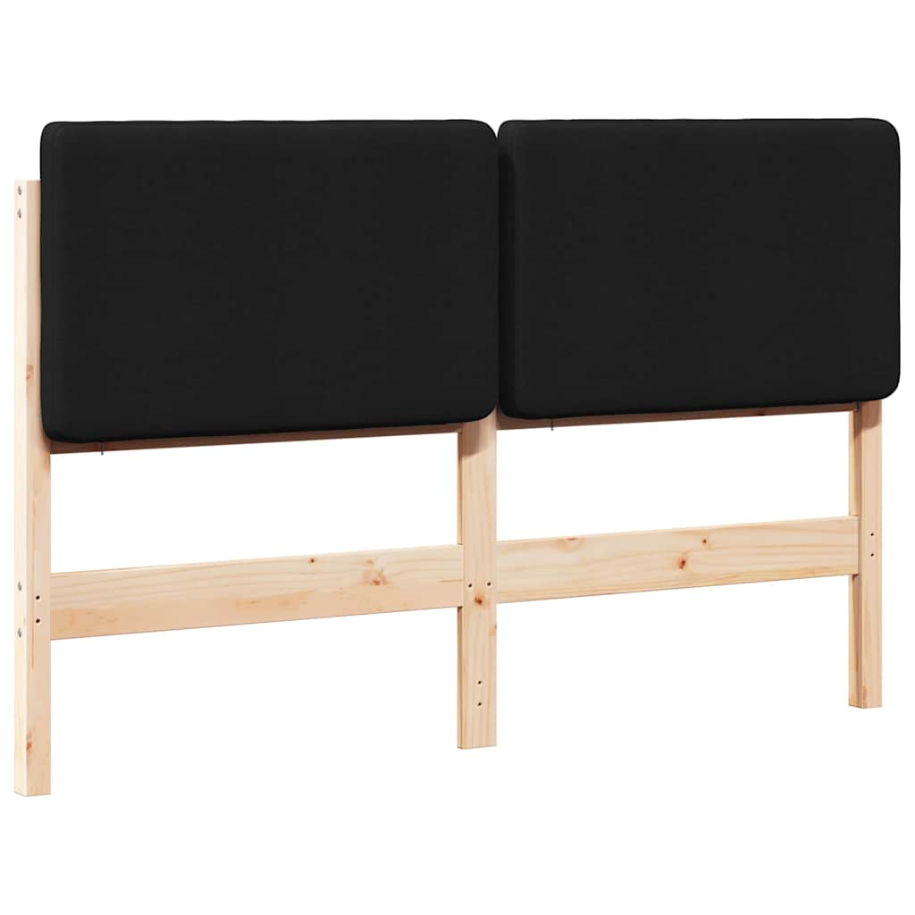 Testiera imbottita Marrone e Nero 160 cm Pino massello