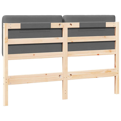 Testiera imbottita Marrone e Grigio Chiaro 150 cm Pino massello