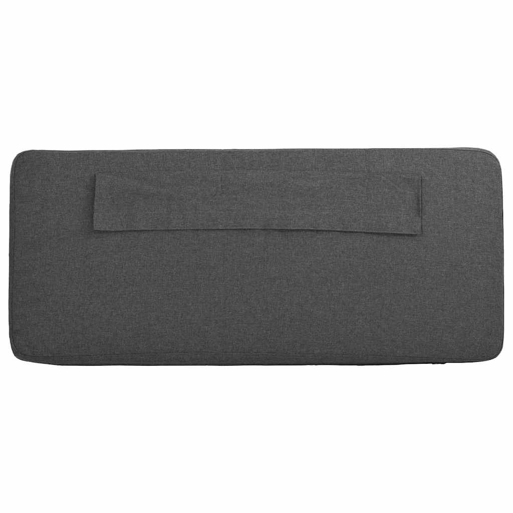Testiera imbottita Marrone e grigio scuro 150 cm Pino massello