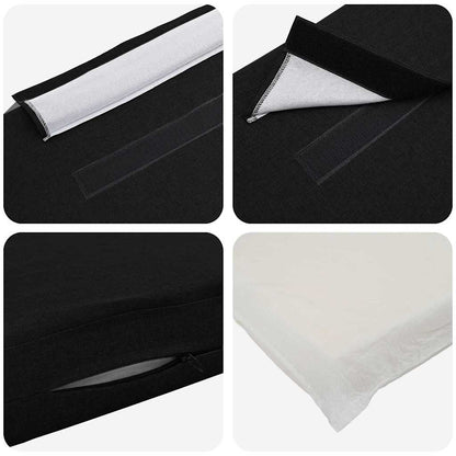 Testiera imbottita Marrone e Nero 150 cm Pino massello