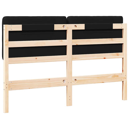 Testiera imbottita Marrone e Nero 150 cm Pino massello