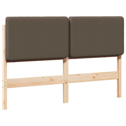 Testiera imbottita Marrone e taupe 150 cm Pino massello