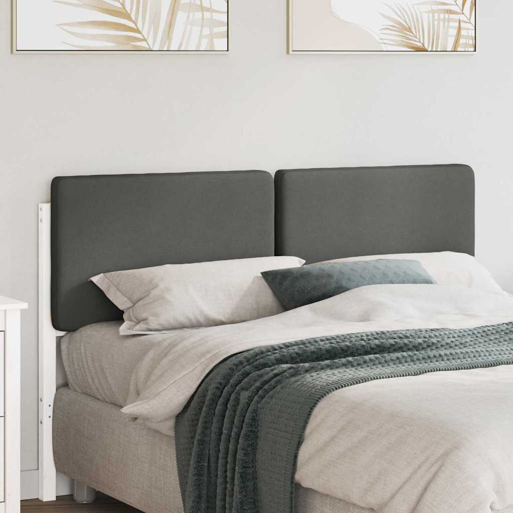 Testiera imbottita Bianco e grigio chiaro 150 cm Pino massello