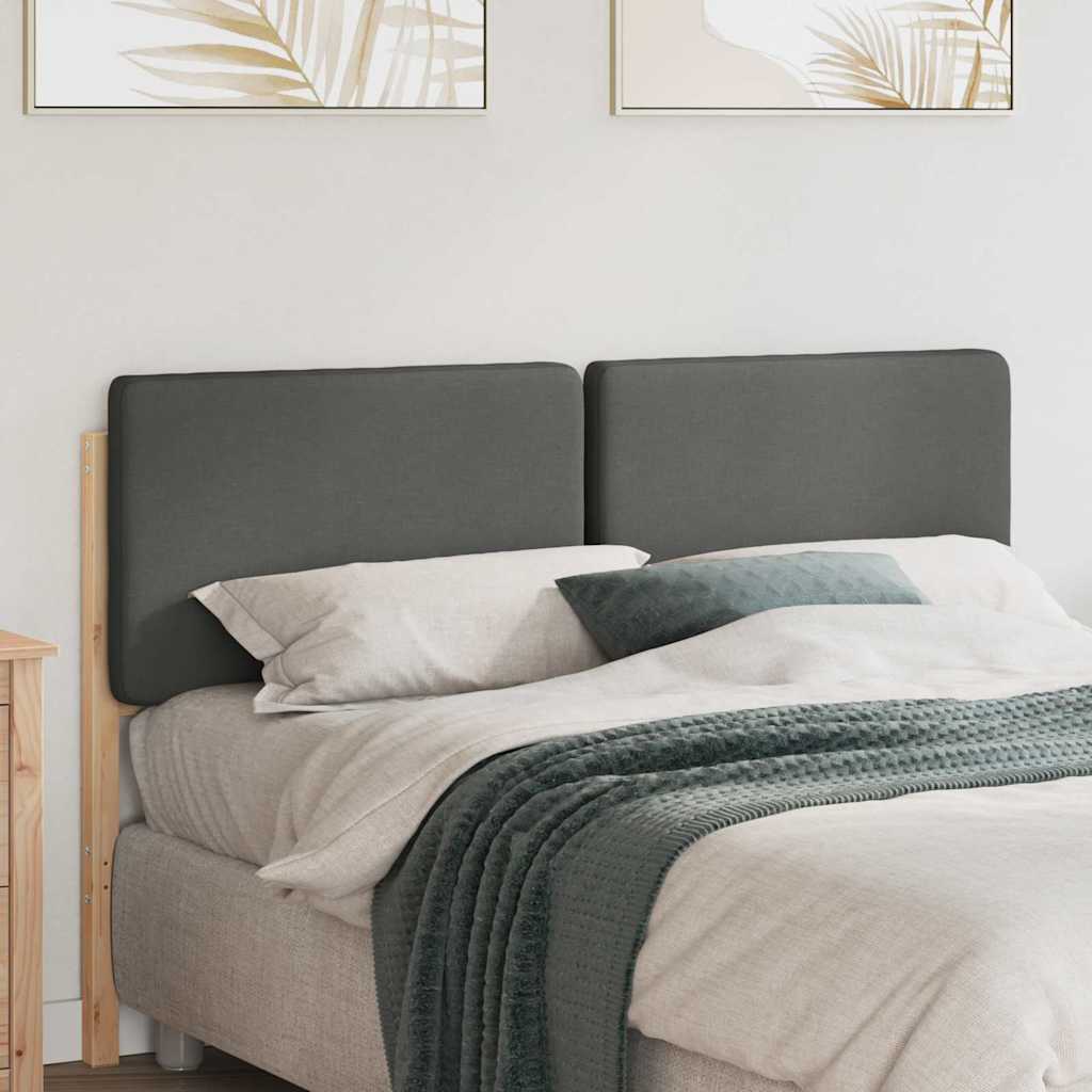 Testiera imbottita Marrone e Grigio Chiaro 140 cm Pino massello
