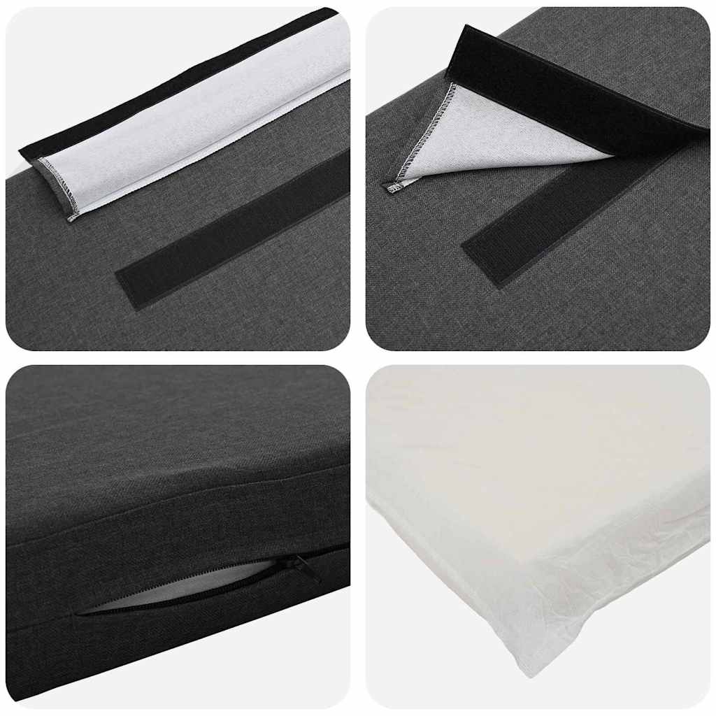 Testiera imbottita Marrone e grigio scuro 140 cm Pino massello