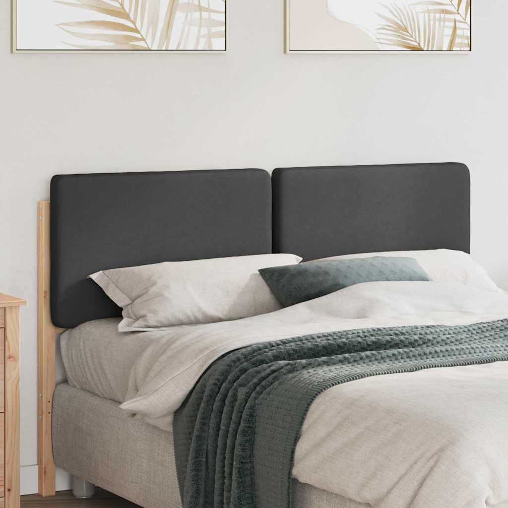 Testiera imbottita Marrone e grigio scuro 140 cm Pino massello