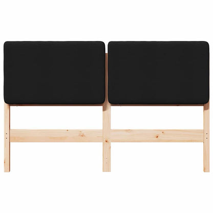 Testiera imbottita Marrone e Nero 140 cm Pino massello