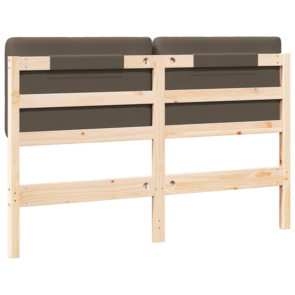 Testiera imbottita Marrone e taupe 140 cm Pino massello