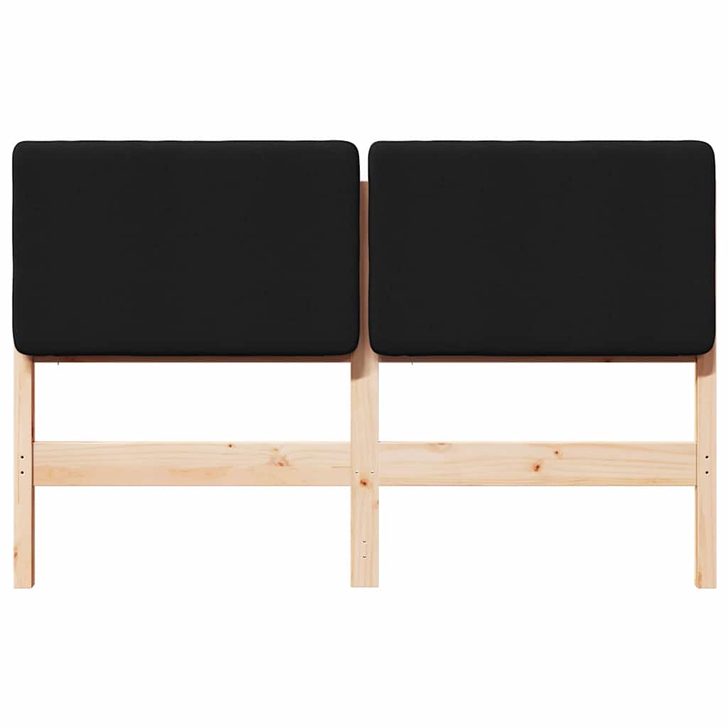 Testiera imbottita Marrone e Nero 120 cm Pino massello