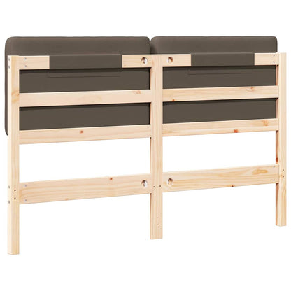 Testiera imbottita Marrone e taupe 120 cm Pino massello