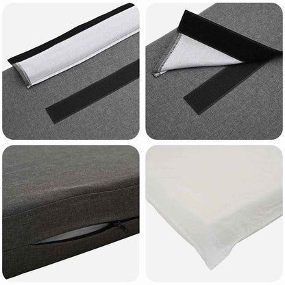 Testiera imbottita Marrone e Grigio Chiaro 100 cm Pino massello