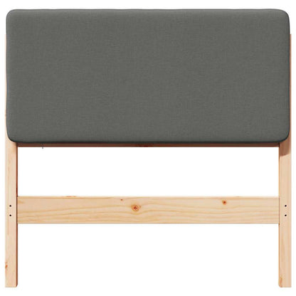 Testiera imbottita Marrone e Grigio Chiaro 100 cm Pino massello