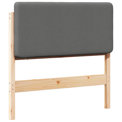 Testiera imbottita Marrone e Grigio Chiaro 90 cm Pino massello