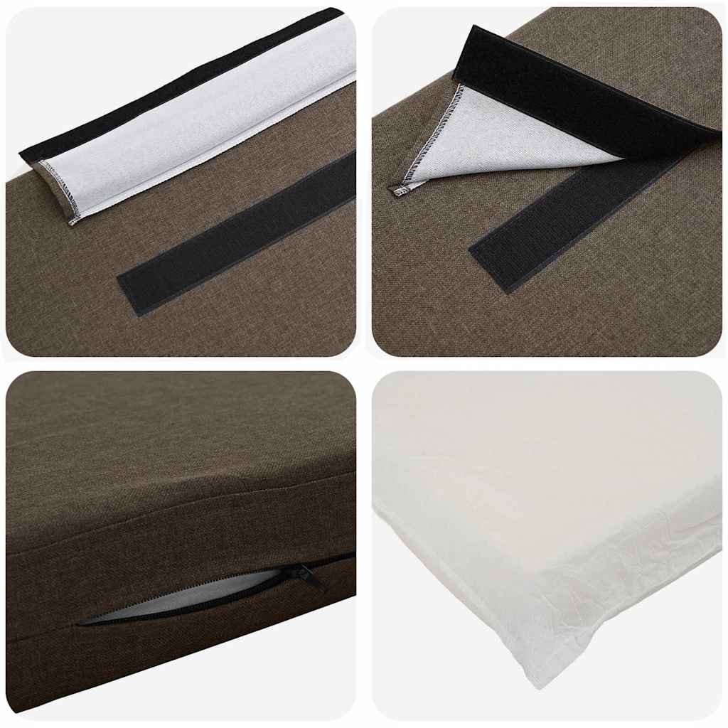 Testiera imbottita Marrone e taupe 90 cm Pino massello