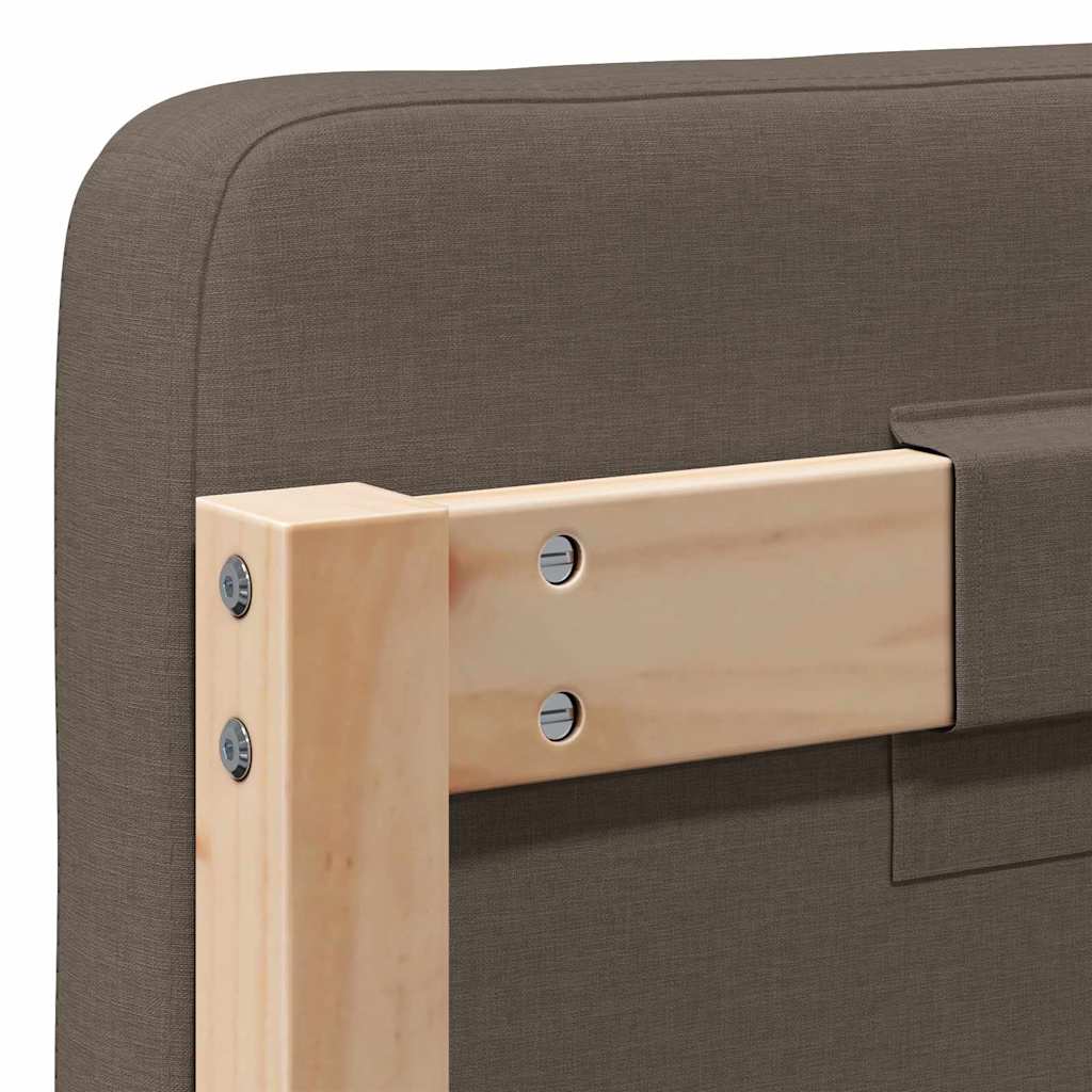 Testiera imbottita Marrone e taupe 90 cm Pino massello