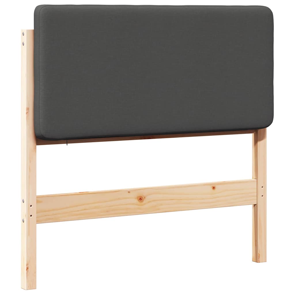 Testiera imbottita Marrone e grigio scuro 80 cm Pino massello