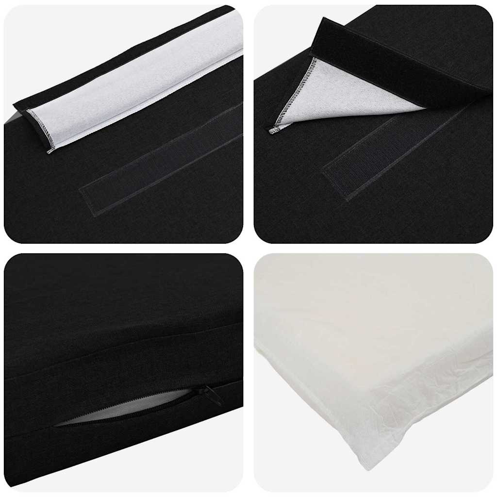 Testiera imbottita Marrone e Nero 80 cm Pino massello