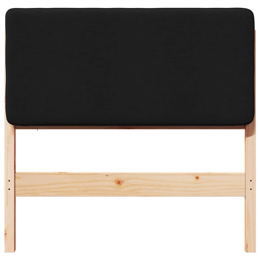 Testiera imbottita Marrone e Nero 80 cm Pino massello