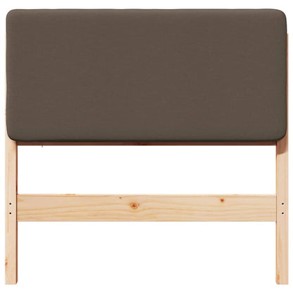 Testiera imbottita Marrone e taupe 80 cm Pino massello